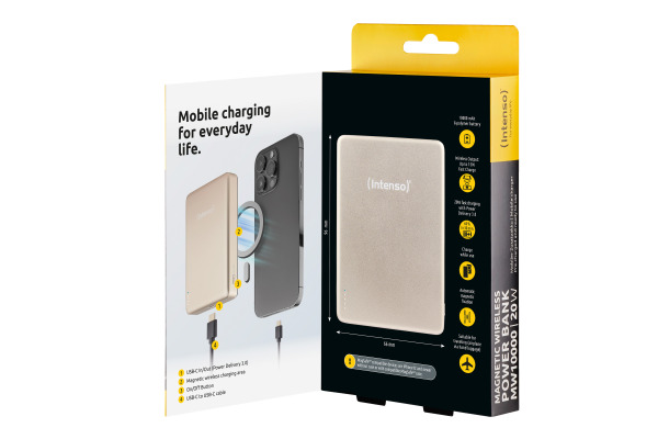 INTENSO Powerbank MW10000 10000 mAh 7344031 Magnetic Wireless champagne – Bild 3