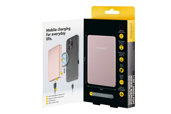 INTENSO Powerbank MW10000 10000 mAh 7344033 Magnetic Wireless rose – Bild 3