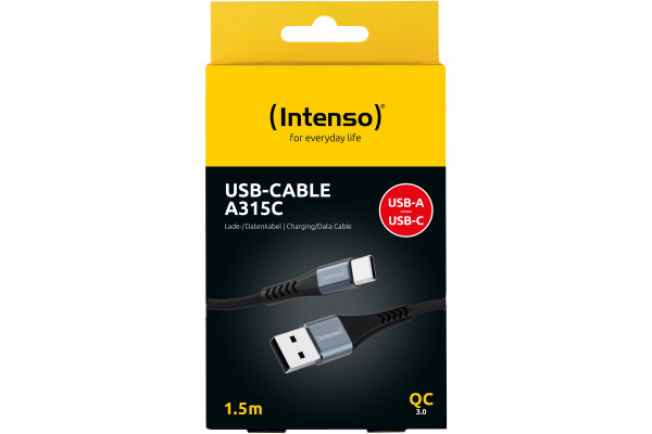 INTENSO Cable USB-A to USB C 7901100 1.5 m, Nylon black – Bild 2