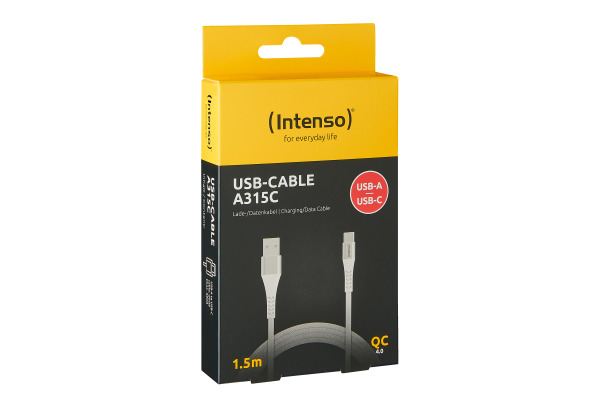 INTENSO Cable USB-A to USB C 7901102 1.5 m, Nylon white – Bild 2