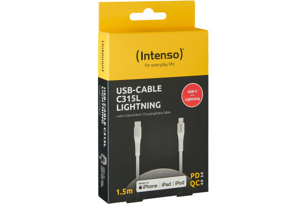 INTENSO Cable USB-C to Lightning 7902002 1.5 m, Nylon white – Bild 2