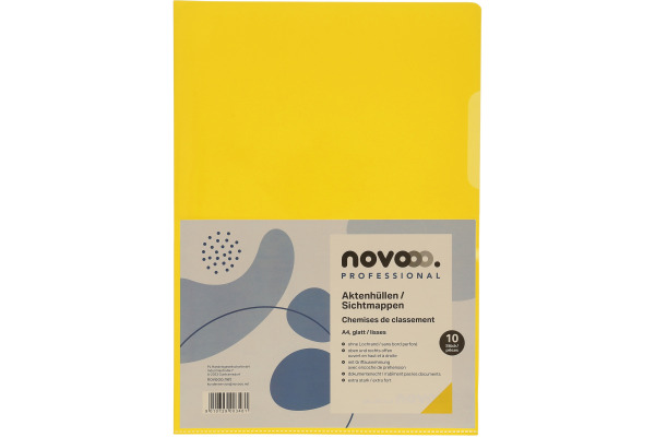NOVOOO Pro Sichtmappen 140my A4 400197667 gelb glatt 10 Stück – Bild 2