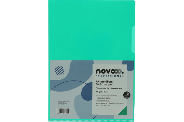 NOVOOO Pro Sichtmappen 140my A4 400197669 grün glatt 10 Stück – Bild 2