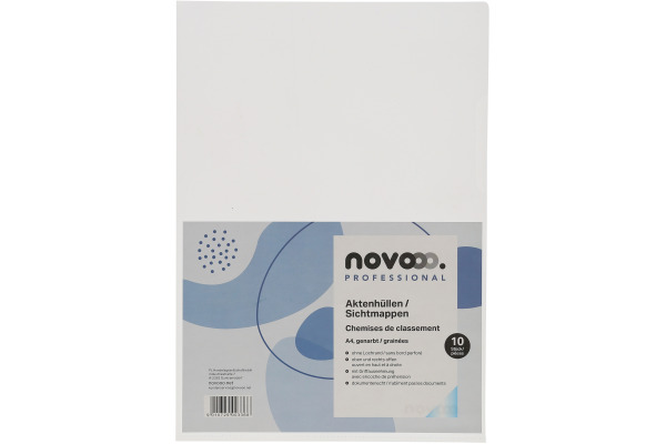 NOVOOO Pro Sichtmappen 120my A4 400197702 transparent genarbt 10 Stück – Bild 2