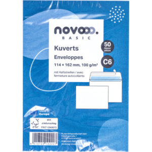 NOVOOO    Couvert o/Fenster           C6 731516    100g, weiss           50 Stück
