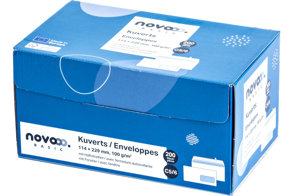 NOVOOO Couvert m/Fenster rechts C5/6 731517 100g, weiss 200 Stück