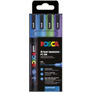 POSCA Marker 0.9-1.3mm PC-3ML 4P Cool Sparkling 4 Stück