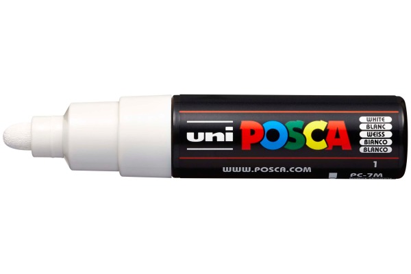 POSCA Marker 4.5-5.5mm PC-7M weiss, Rundspitze – Bild 2