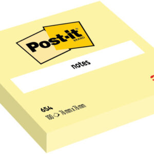 POST-IT   Block                  76x76mm 654-6     gelb/100 Blatt