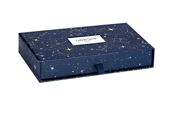 CARAN D'A Kugelschreiber Ecridor Set CC0890.02 Cosmic blau mit Lederetui – Bild 4