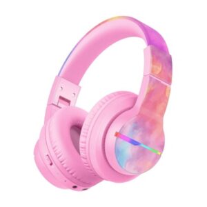 ICLEVER   Kids Bluetooth Headphones C03-1702N BTH12, LED, 55h, tiedye rosa