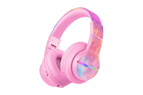 ICLEVER Kids Bluetooth Headphones C03-1702N BTH12, LED, 55h, tiedye rosa