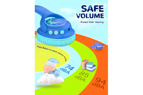 ICLEVER Kids Bluetooth Headphones C10-2083N BTH18, LED, 43h, blue – Bild 2