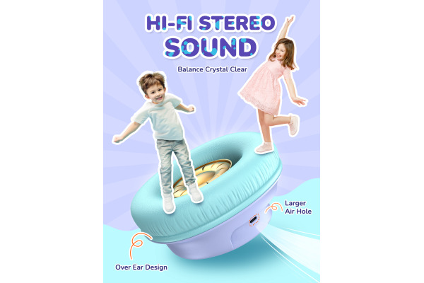 ICLEVER Kids Bluetooth Headphones C10-2083N BTH18, LED, 43h, purple – Bild 3