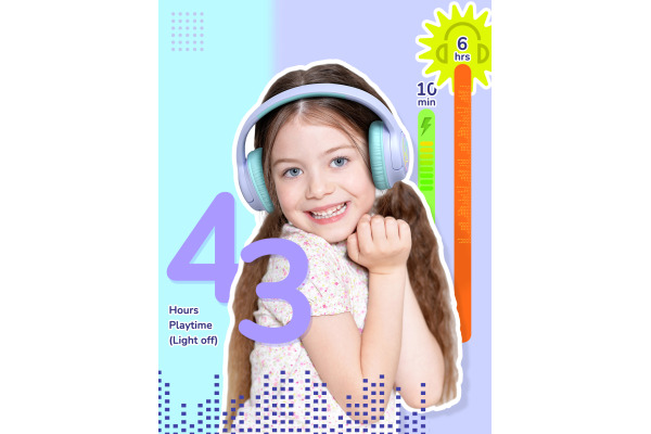 ICLEVER Kids Bluetooth Headphones C10-2083N BTH18, LED, 43h, purple – Bild 4
