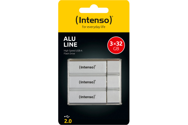 INTENSO USB-Stick Alu Line 3x 32GB 3521483 USB 2.0 silver – Bild 2