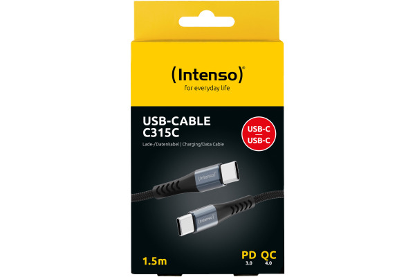 INTENSO Cable USB-C to USB C 7901000 1.5 m, Nylon black – Bild 2