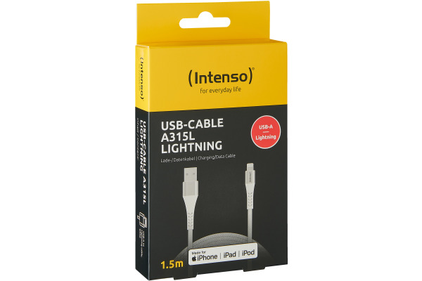 INTENSO Cable USB-A to Lightning 7902102 1.5 m, Nylon white – Bild 2