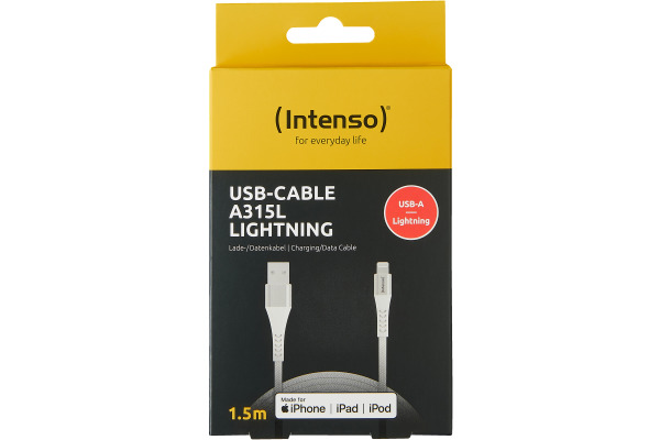 INTENSO Cable USB-A to Lightning 7902102 1.5 m, Nylon white – Bild 4