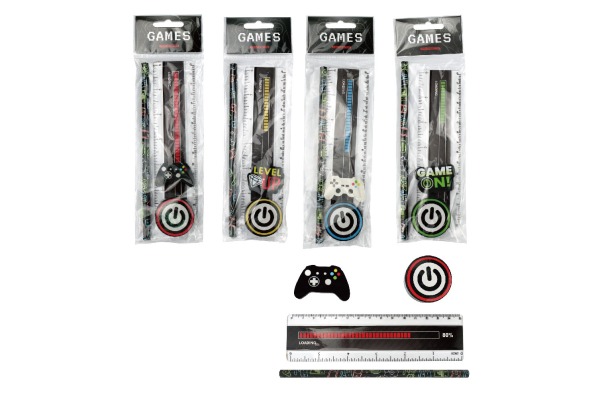 ROOST Schreibset Game GMOPP4-00 4-teilig, assortiert