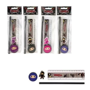 ROOST Schreibset Ninja NAOPP4-00 4-teilig, assortiert