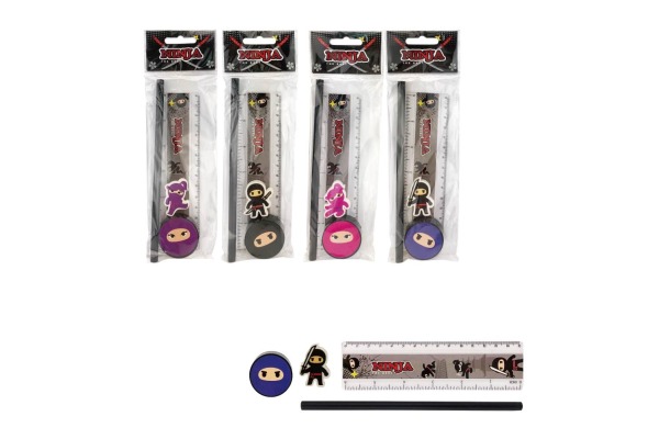 ROOST Schreibset Ninja NAOPP4-00 4-teilig, assortiert