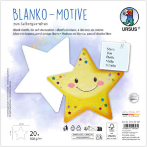 URSUS     Blanko Motive          23x23cm 17120006F Stern                 20 Blatt