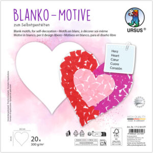 URSUS     Blanko Motive          23x23cm 17120007F Herz                  20 Blatt