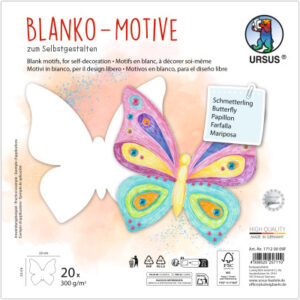 URSUS     Blanko Motive          23x23cm 17120009F Schmetterling         20 Blatt