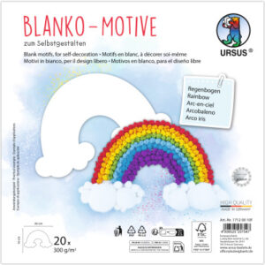 URSUS     Blanko Motive          23x23cm 17120010F Regenbogen            20 Blatt