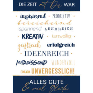 ABC       Abschiedskarte DE           B6 52297     Die Zeit mit Dir war