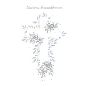 ABC       Trauerkarte FR              B6 53161     Blumen Kreuz