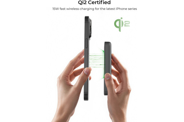 AUKEY MagFusion Slim 10000mAh PB-MS08 B Powerbank Qi2 Wireless,Black – Bild 4