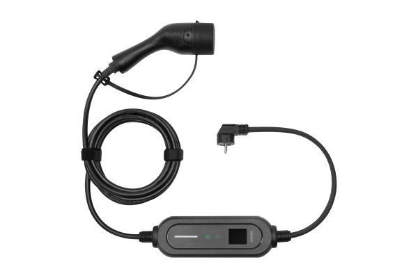 DELTACO e-Charge cable Schuko,Type 2 EV-1233 6-16A, 3.5 kW, 5.5m, Black