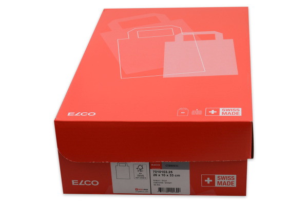 ELCO Tragetasche 26x10x33cm 7010103.2 mit Henkel, braun 50 Stück – Bild 3