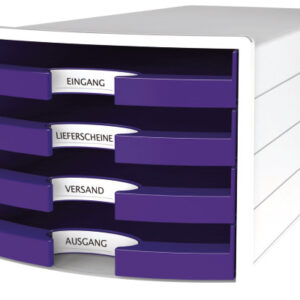 HAN Schubladenbox IMPULS A4/C4 1013-57 lila 4 Schubladen