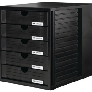 HAN Schubladenbox Systembox 1450-13 schwarz 5 Fächer