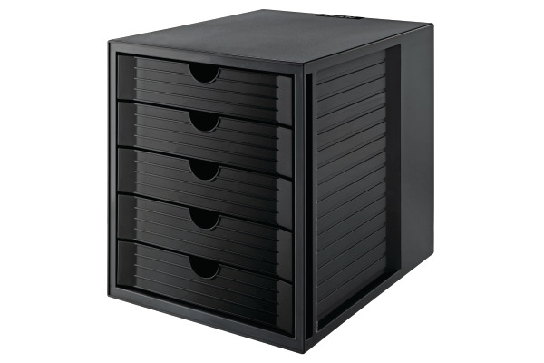 HAN Schubladenbox Systembox A4 14508-13 schwarz öko 5 Fächer