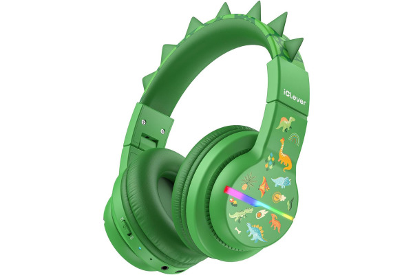 ICLEVER Kids Bluetooth Headphones C03-1702N BTH12, LED, 55h, dinosaur