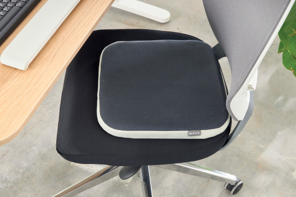LEITZ Sitzkissen Ergo Active 654000-89 samtgrau mit Stoffbezug – Bild 2