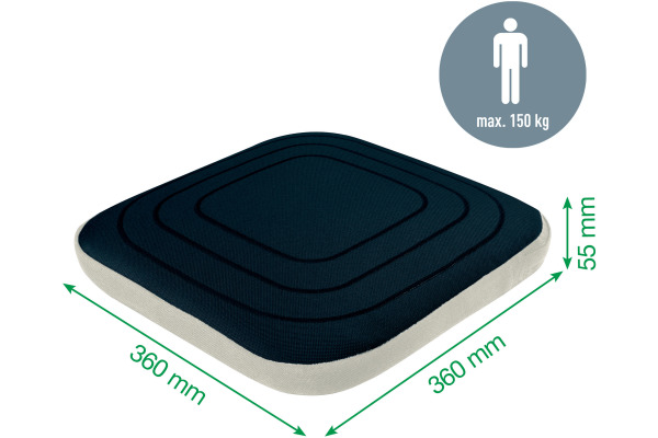 LEITZ Sitzkissen Ergo Active 654000-89 samtgrau mit Stoffbezug – Bild 4