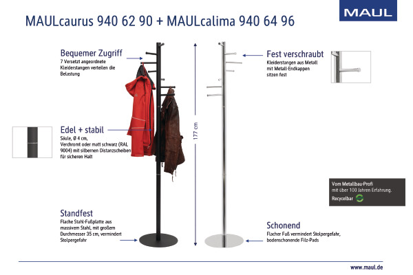 MAUL Garderobenständer MAULcalima 9406496 silber – Bild 3
