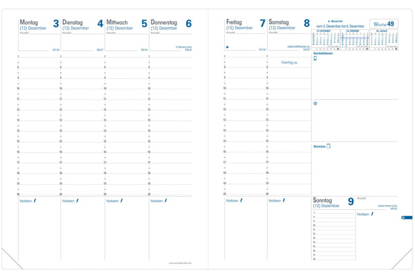 QUO-VADIS Agenda Impala Trinote 2026 048195Q 1W/2S ass. DE 18x24cm – Bild 2