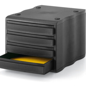 STYRO Schubladenelement Styrowave 248-8501. 4 Schubladen, schwarz