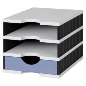 STYRO Ablagesystem styrodoc uno 268-0103 grau/sz/blau 2 F./1 Schubl.