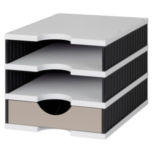 STYRO     Ablagesystem styrodoc uno 268-0103  grau/sz/taupe   2 F./1 Schubl.