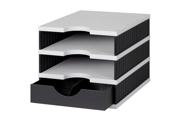 STYRO Ablagesystem styrodoc uno 268-0103 grau/schwarz 3 Fächer – Bild 2