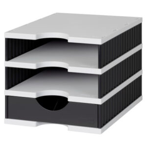 STYRO Ablagesystem styrodoc uno 268-0103 grau/schwarz 3 Fächer