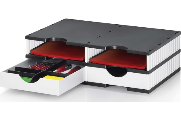 STYRO Ablagesystem styrodoc duo 268-0202 schwarz/weiss 2 F./2 Schubl. – Bild 2