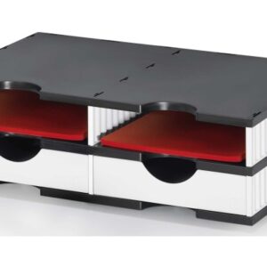 STYRO Ablagesystem styrodoc duo 268-0202 schwarz/weiss 2 F./2 Schubl.